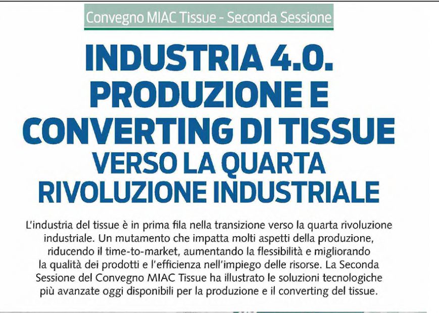 INDUSTRIA 4.0, PRODUZIONE E CONVERTING DI TISSUE