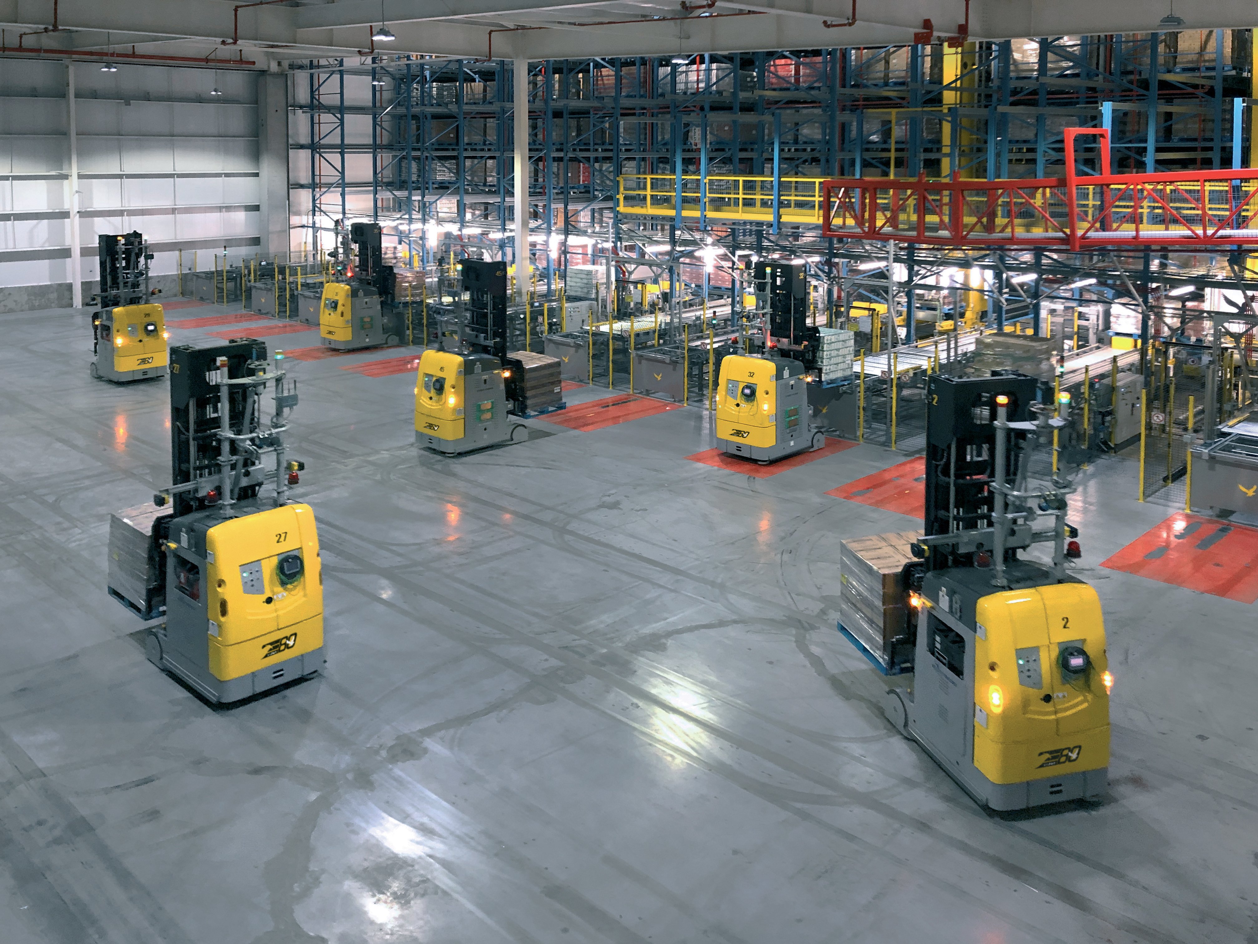 Automated high density warehouse with LGVs